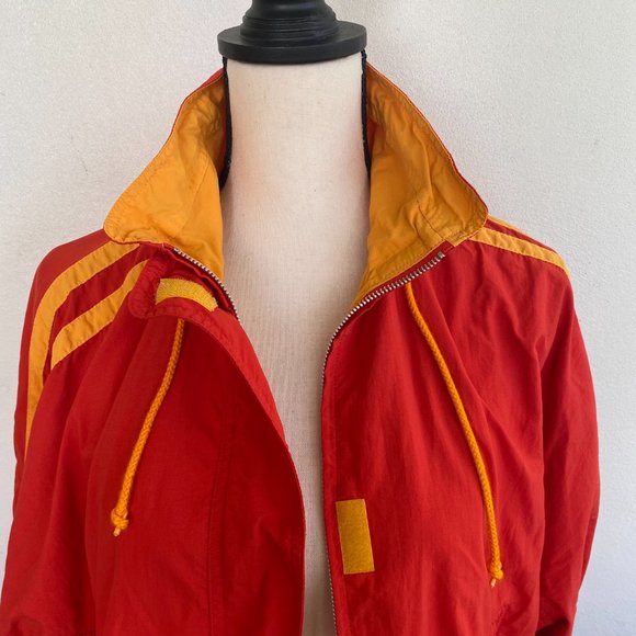 Vintage Red & Yellow Windbreaker Bomber Jacket - Picture 5 of 11
